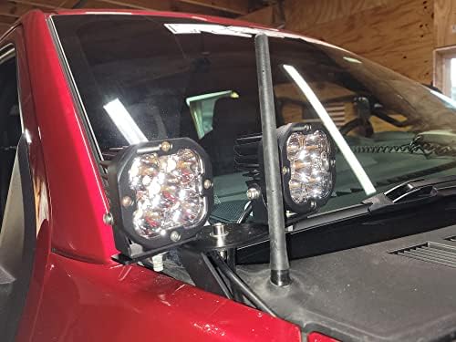 IJDMTOY complementar suportes de montagem de luz dupla de vagem dupla para a dobradiça de capuz de SUV de caminhão