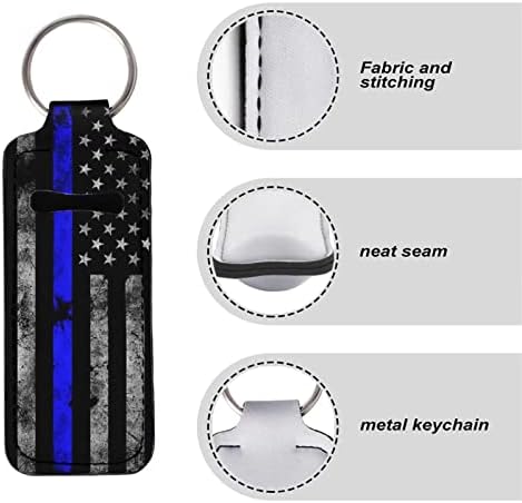 Afpanqz American Flag Chapstick Keychain Holder Portable Lip Gloss Tube Lipstick Chapstick Pocket para garotas femininas