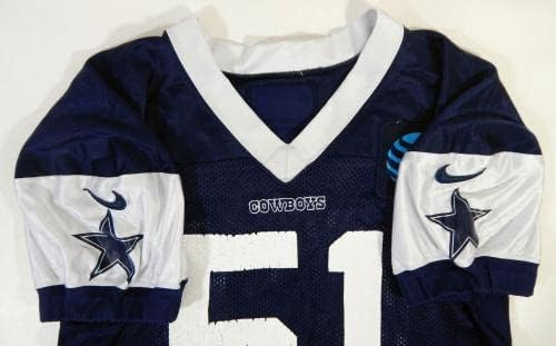 2018 Dallas Cowboys Adam Redmond 51 Jogo emitido na Marinha Jersey 52 67 - Jogo da NFL não assinado camisas usadas