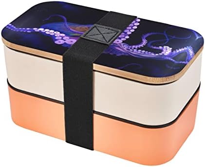 Moliae Purple Octopus Print Premium Bento lancheira, lancheira japonesa, lancheira para adultos com talheres, para adultos, adolescentes