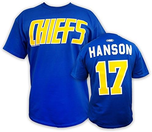 Mad Brothers Hanson Brothers Slap Shot T-shirt 17 Hanson Charlestown Chiefs oficialmente licenciado