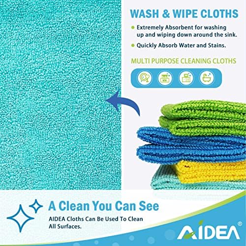 Andea Microfiber Cleaning Cloths-100pk, mais macio e mais absorvente, sem fiapos, pano de lavagem para casa, cozinha, carro, janela