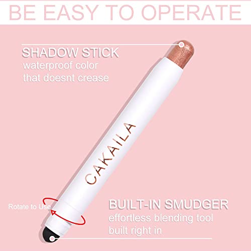 Timipoo Cream Eye Shadow Stick, caneta de sombra para os olhos, fosco e maquiagem dos olhos brilhantes, maquiagem de sombra de sombra à prova d'água duradoura, maquiagem fluorescente