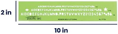 Guia de modelos de letras em negrito moderno do Pacific ARC, com letras de 1/8 a 1/4 de polegada