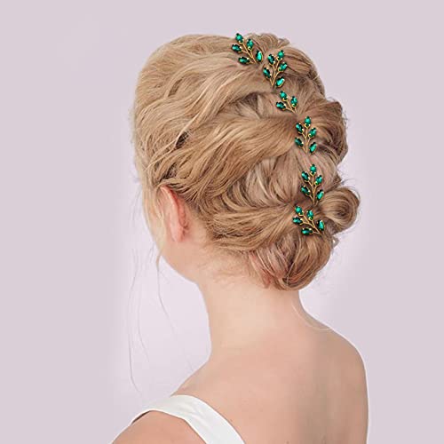 12 PCs Crystal Rhinestone Hair pino em forma de U Bobby Hair Pins Hair Hair Hair Print