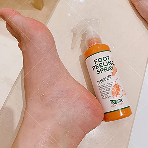 Lingzhi peeling spray Óleo de laranja, spray de descascamento do pé que remove a pele morta, o pé hidratante hidratando descascamento