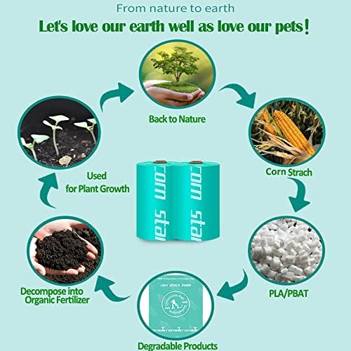 biodegradável para cão de cocô de cocô de sacos de areia de gato/calma de eliminagem de milho compostável sacos de potty
