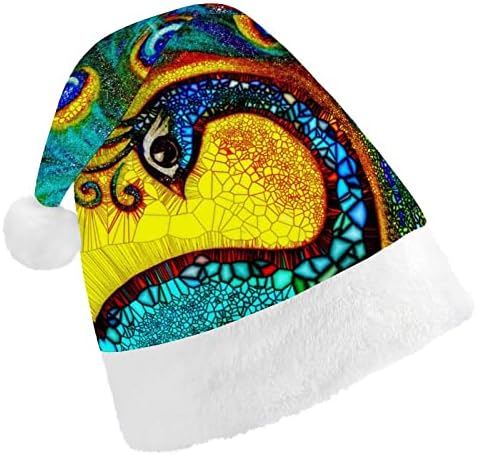 Dancing Peacock pintando chapéu de natal chapéu de Papai Noel Chapé
