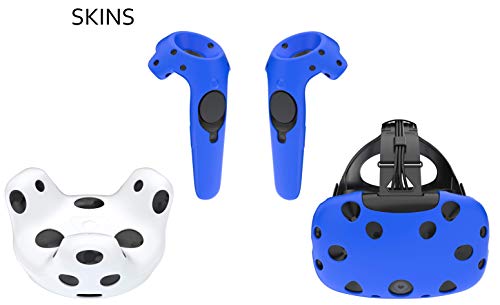Kit Skywin VR Essentials para HTC Vive - Gerenciamento de cabos VR, fone de ouvido do controlador e peles de rastreador, suporte de