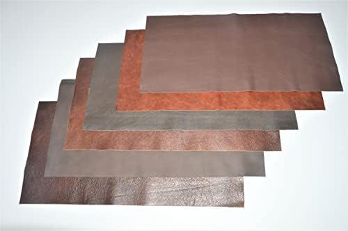 Tecido de couro ABE para artes e ofícios - couros de esconderijo de vaca natural - lençol de couro de qualidade premium - marrons