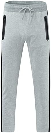 Calça as calças Street Men's Sweatpante Fitness com zíper mais esportivo de calças casuais bolsões jogging masculino masculino