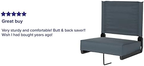 Flash Furniture Gritens Seats Comfort by Flash - Cadeira de estádio azul escuro - 500 lb. Cadeira dobrável nominal - Carga