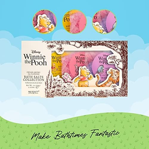 Mad Beauty 2 pacote de Disney Winnie The Pooh Bath Salts Trio Collection | 3 mimeando em fragrância de flores silvestres