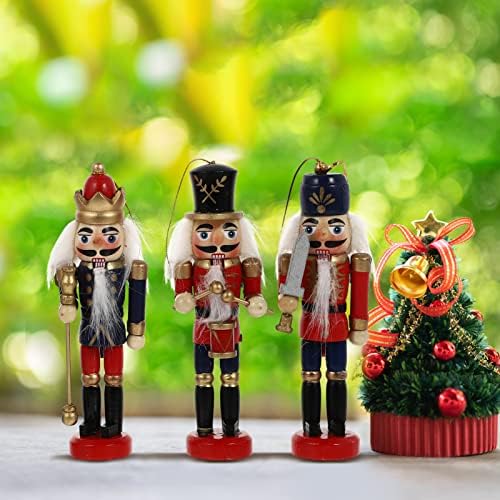 Decoração de casa hemoton 6 PCs Ornamentos de nutcacker de Natal Decorações de noz de madeira Decorações penduradas Figuras de quebras