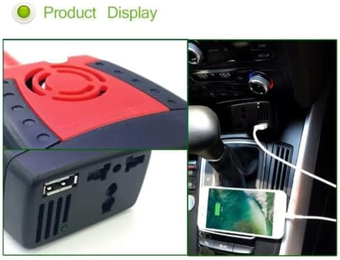 Inspire EcoWare - Inversor de energia do carro para o HeatsBox, inversor de 150w de energia de 12V a 110V com portas de carregamento USB de 3,1a