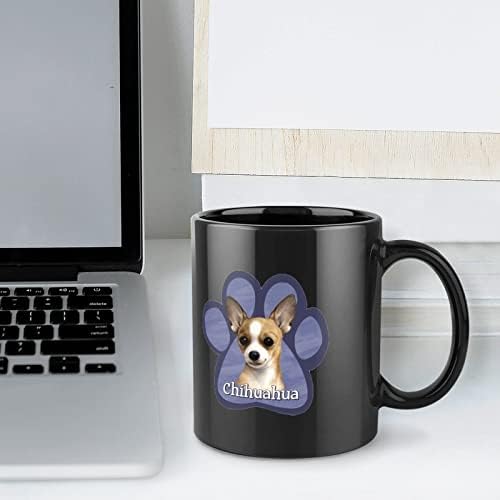 Chihuahua cão pata impressão caneca cerâmica caça de café copo de chá de chá de chá engraçado para o escritório em casa homens