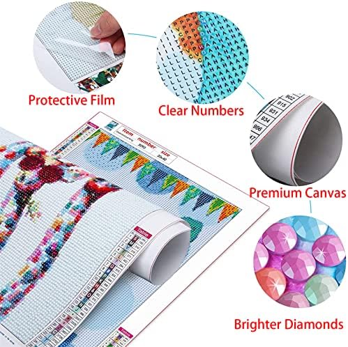 Kits de pintura de diamante para adultos, abstrato de diamante de parede de parede infantil tinta 5D iniciante em números, dicas