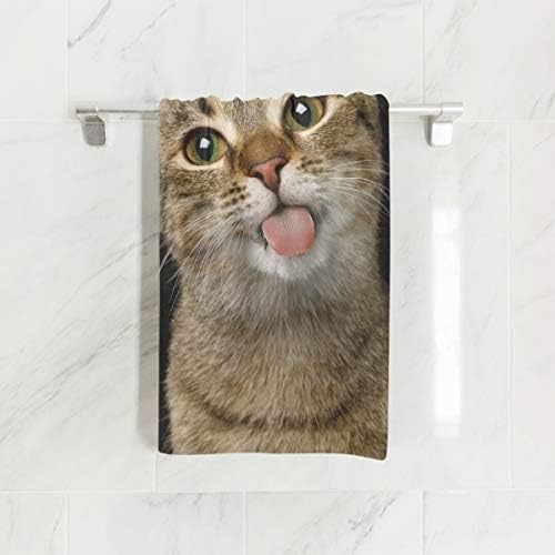 Alaza Microfiber Gym Towel Funny Happy Cat, Sports Sports Sort Sweat Sweat Sweat Facial Tanwle 15 x 30 polegadas