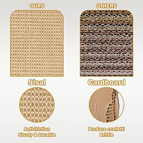 Smfusmfu Cat Scratch Pad, Scratcher de parede de gato de madeira com xícaras de sucção, garras de moagem montadas no chão ou parede