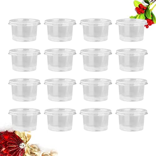 UPKOCH PLÁSTICO Sobremsert Bowls 150 PCs Condimentos tampas de contêiner plástico Amostragem de salada de jelly tigelas para vestir salada de molho transparente com mouses de iogurte descartáveis