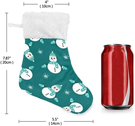 Jstel Xmas Snowman Christmas Hanging Meocks 6 pacote Pequeno feriado de natal pendurar meias para decoração de festa na