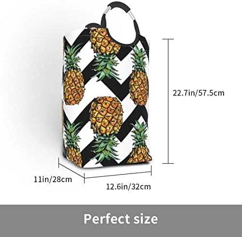 Summer Pineapple Impresso Dirty Roupos Bolsa de roupas de roupa com alças colapsíveis roupas sujas cestam sacos de lavagem