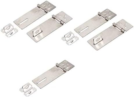 Novo Lon0167 5 conjuntos apresentados em segurança hasp staple eficácia confiável armário portão bloqueio de trava para cadeados