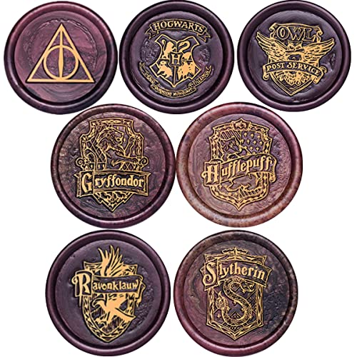 Conjunto de carimbos de vedação de cera, kit de carimbo de vedação de cera Hogwarts, 12pcs Hogwarts Carimbo de cera Kit de vedação