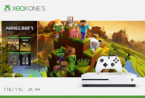 Xbox One S 1 TB Minecraft Creators Bundle: Xbox One S 1 TB Console, Controlador sem fio, Minecraft, Minecraft Starter, Creators Pack, 1.000 minecoins, Escolha acessórios de jogos favoritos