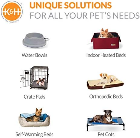 K&H PET Products Cosy Cot elevado Cama de animais de estimação, cadeira de prato para cães e gatos, lavável máquina, cinza, pequenos