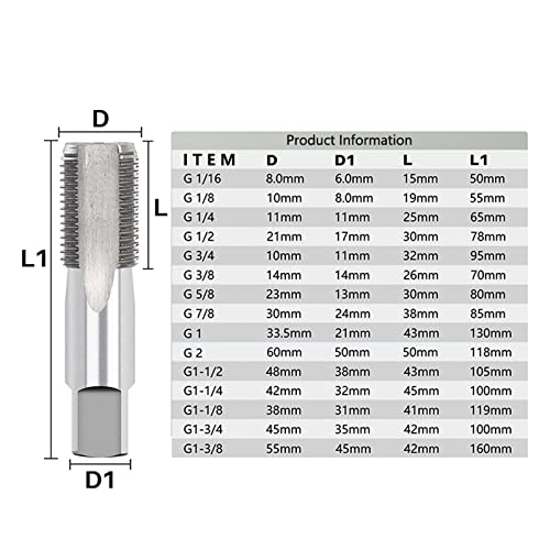 Tubo de torneira cônico G1/8 1/2 3/4 1 tubo de côngueira Tap para parafuso de metal Ferramentas de corte de parafuso Ferramentas