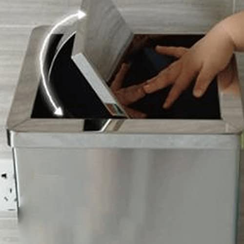 Allmro pequeno lixo pode aço inoxidável lixo pode lobby lobby shake shake tampa redonda lata de lata de lata de lixo