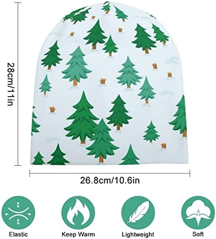 Baikutouan Winter Floresta estampa de chapéus de gorro para homens Mulheres com desenhos Capinho do crânio