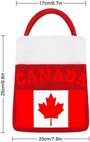 Bandeira de bordo do Canadá bolsas de Natal fofas bolsa de bolsa de armazenamento para presente Candy Tree de Natal pendurada