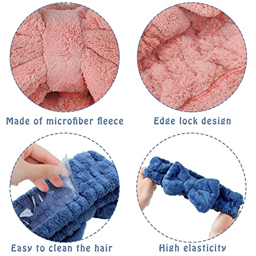 3 peças Fanda da cabeça da cabeça do cabelo para lavar o rosto para mulheres maquiagem spa Bandada de cabeça, Microfiber