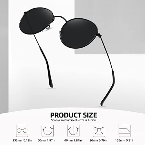 Meetsun Small Small Round Polarized Sunglasses para homens homens clássicos Retro Metal Metal Frame Sun Protection UV Protection