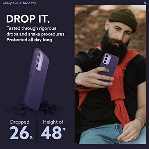 Casoneology Nano Pop para o caso Samsung Galaxy A54 5G [Testado de Droga Militar de Grau] Caso de Silicone de Dupla Camada - Violet