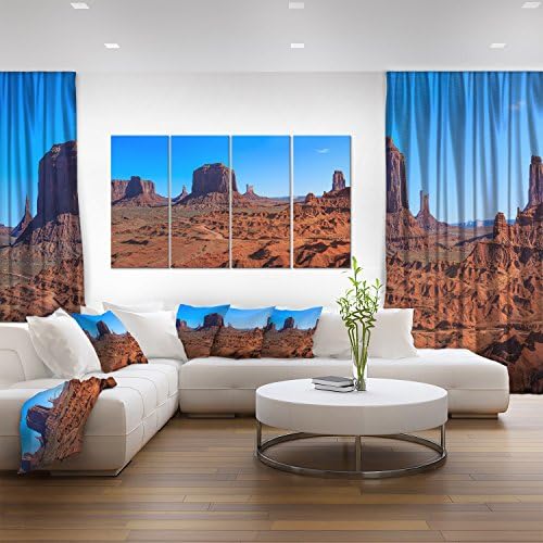 Designart Monument Valley Valley Parque Nacional-Landscape Arte Canvas-60x32 5 peças, 60x32-5 Painéis em forma de diamante, azul