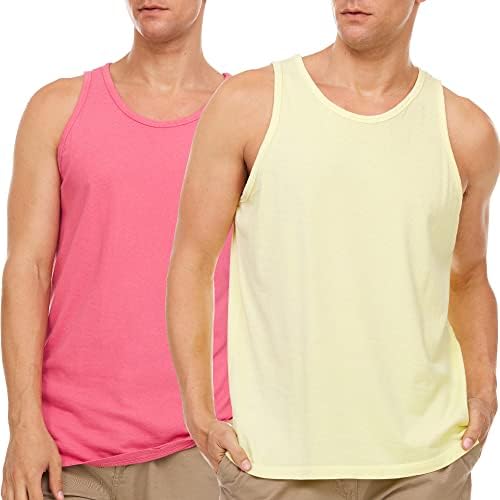 Pure Essence 2 Pack Torning tampas tingidas para homens - camisetas casuais ideais para academia, treino, corrida, praia