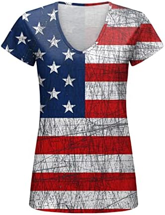 Camisa para mulheres do Dia da Independência para Mulheres Imprima Camisas Diárias de Verão para Mulheres Vos para