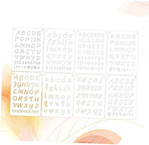 Didiseaon alfabeto estêncils letra moldes estênceis para artesanato 8pcs desenho artesanal estêncil estêncil decorativo