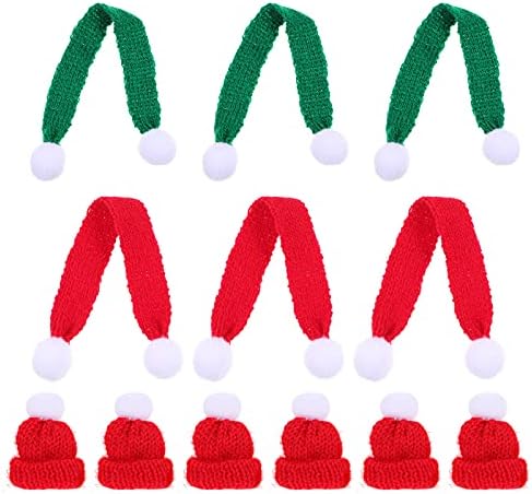 Kesyoo 12pcs adorável decoração de malha de Natal mini artesanato de natal para garrafa para decoração de natal