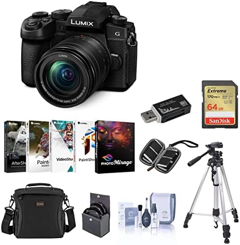 Câmera digital sem espelho Lumix G95 Panasonic Lumix G95 com Lumix G Vario 12-60mm f/3,5-5,6 MFT Bundle com cartão SD de 64