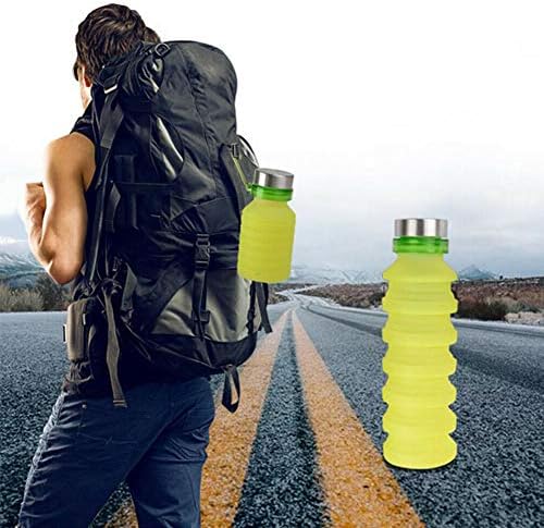 Garrafa de água macia dobrável - garrafa esportiva de silicone - garrafa de água expansível - viajando, acampando, fitness - portável