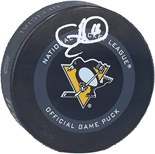 Jason Zucker Pittsburgh Penguins autografou o modelo de jogo oficial de 2019 - Puck - Autografado NHL Pucks