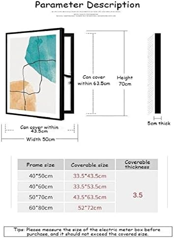 Sdgh lateral vertical de abertura elétrica pintura mural com moldura sala de estar decorativa punção grátis