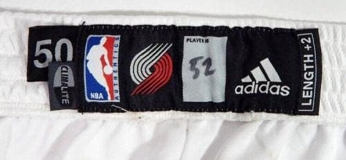 Portland Trail Blazers #52 Game usou shorts brancos 50 dp23045 - jogo da NBA usado