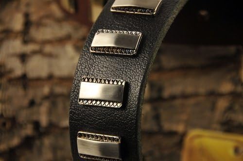 Dean e Tyler Silver Fire, 2011 de colar de couro com placas fortes de níquel-preto-tamanho 28 polegadas por 1-1/2 polegadas-se