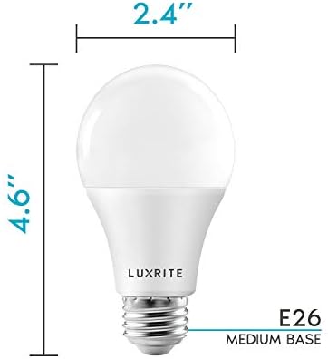Lâmpadas Luxrite A19 Lâmpadas LED 100 watts Equivalente Dimmable, 3500k Branco natural, 1600 lúmens, acessórios fechados, lâmpadas
