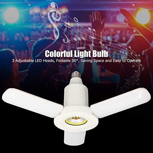 Ftvogue LED LEDO 3 folhas Música ambiente leve leve RGB Bluetooth Luz colorida 36WE27 Luz superior do alto -falante Remoto